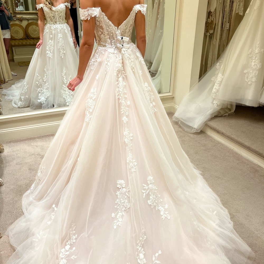 Maggie Sottero “Harlem” wedding dress ballgown in BLUSH, altered & bustled